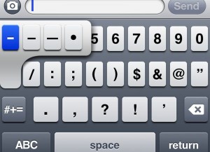 IPhone keyboard em dash 300x217 7 essential iPhone typing tips