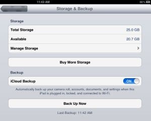 Making a new iCloud backup 300x240 How to restore an iCloud backup of your old iPad to your new iPad