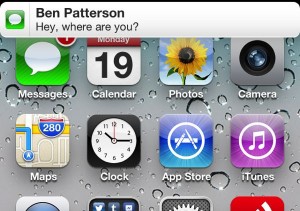 iOS notification banner 300x211 iPhone tip: Whats the difference between an alert, a banner, and a badge?