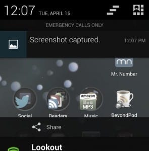 Android screenshot in notification pane 295x300 Android tip: How to take a screenshot