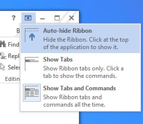 Office 2013 ribbon options Microsoft Office tip: Hide the ribbon until you really need it