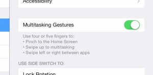 iPad Multitasking Gestures setting