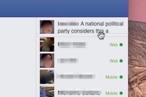 Drag the divider between the Facebook ticker and chat