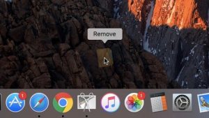 Drag items out of the Mac dock