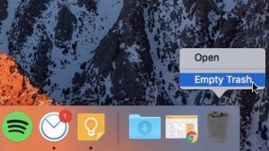 Empty Mac trash can