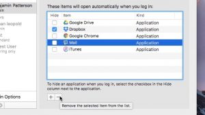 Remove apps from the Mac Login Items list