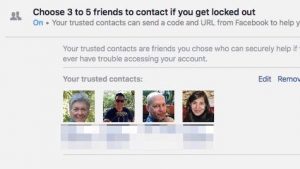 Facebook trusted friends