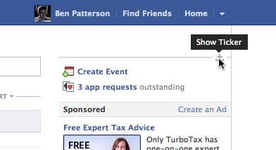 How to hide the Facebook ticker, for real
