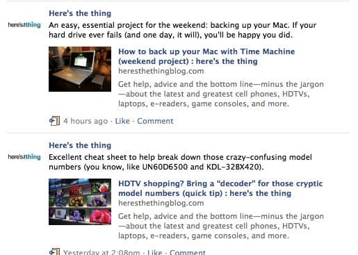 How to follow here’s the thing on Facebook and Twitter