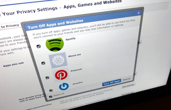 Turn off all Facebook apps