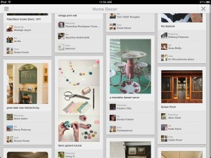 Browsing pins on the Pinterest iPad app