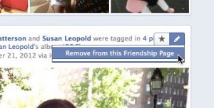 Removing a story from a Facebook friendship page