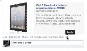 Facebook privacy setting on a post