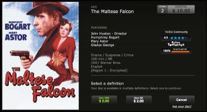 Vudu disc-to-digital Maltese Falcon