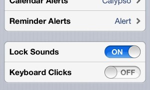 iPhone Keyboard Clicks setting