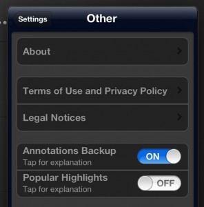 Kindle for iPad popular highlight settings