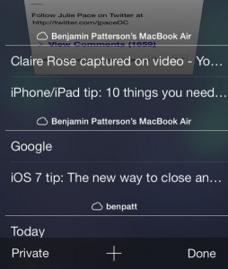 iOS 7 Safari cloud tabs