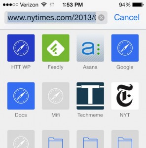 iOS 7 Safari favorites