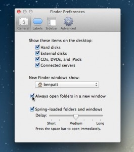 Mac open folders in new window setting