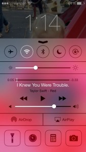 iOS 7 Control Center on lock screen
