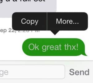 iOS 7 More button in Messages app