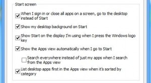 Windows 8.1 Start screen options