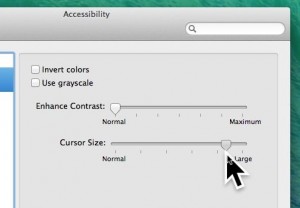 Mac cursor size settings