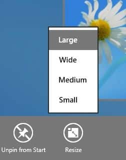 Windows 8 resize tiles