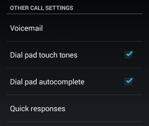 Android dial pad autocomplete settings