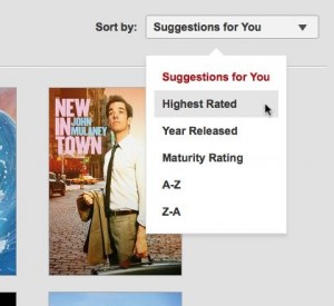 Netflix sorting options