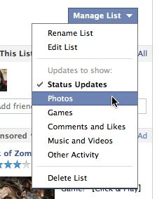 Facebook friend list settings