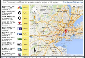 AntennaWeb.org HDTV station map