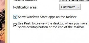 Windows 8 taskbar settings