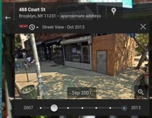 Street view timeline slider