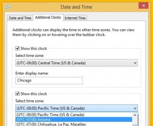 Windows world clock settings