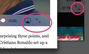 iPad web video expand button