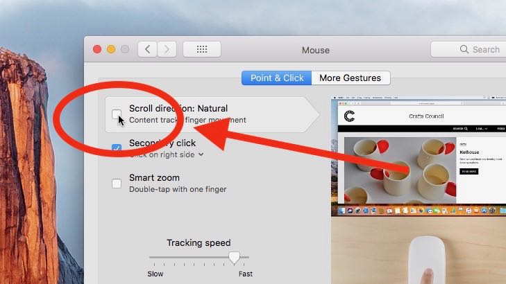 what is natural scrolling on mac