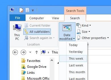 Windows 8 Saved Search
