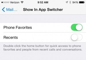 iOS 8 Show in App Switcher settings