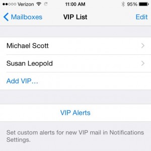 iOS 8 VIP list