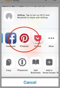 iOS 8 Share buttons with Pinterest Pin It