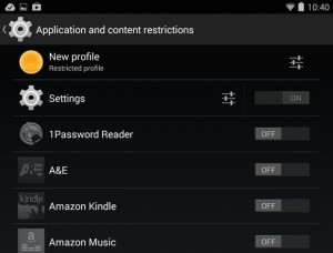 Android application and content restrictions