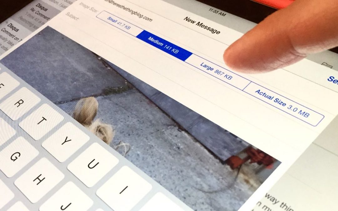 How to change the size of a photo before emailing it on an iPad
