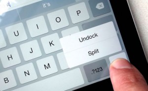 iPad undock and split button