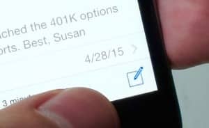 Compose button in Mail for iOS