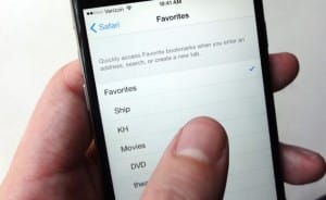 safari favorites - Pick a new Favorites folder in iOS