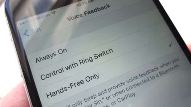 iOS Voice Feedback setting for Siri