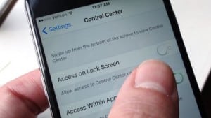 locked iPhone - iOS block Control Center access from lock screen