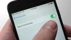 third-party keyboards - iOS Allow Full Access for keyboards setting