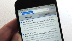 e-mail messages - Search the subject line of an iOS Mail message